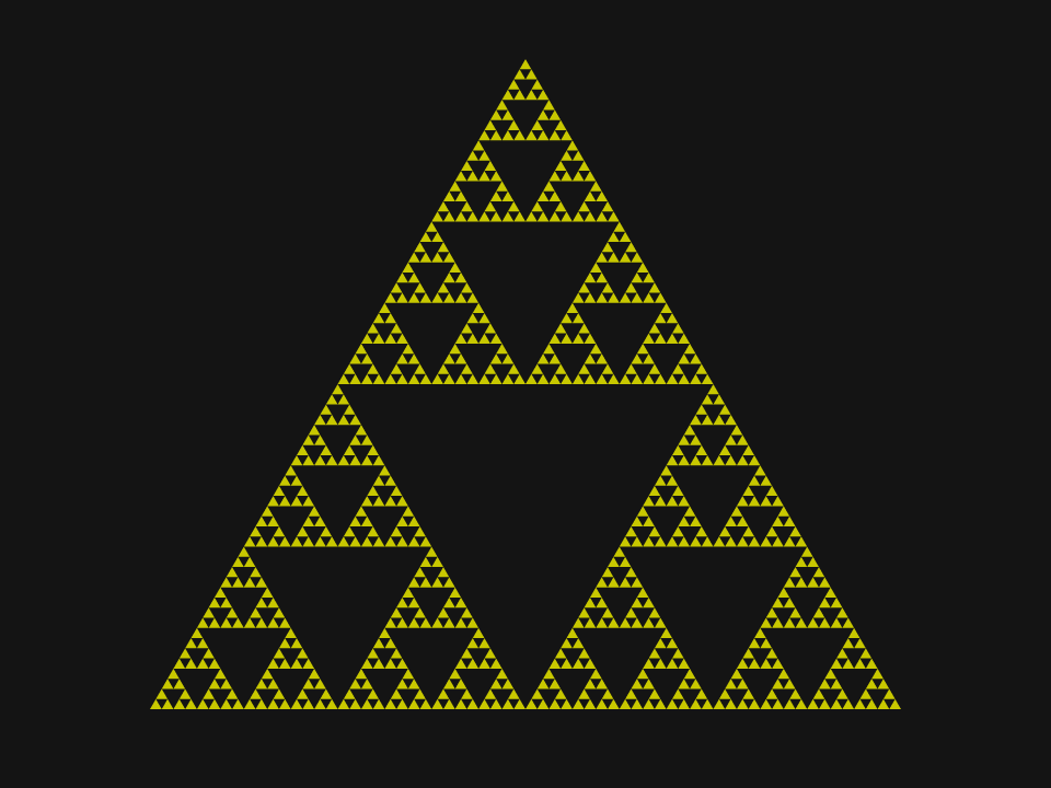 Sierpinski triangle in yellow